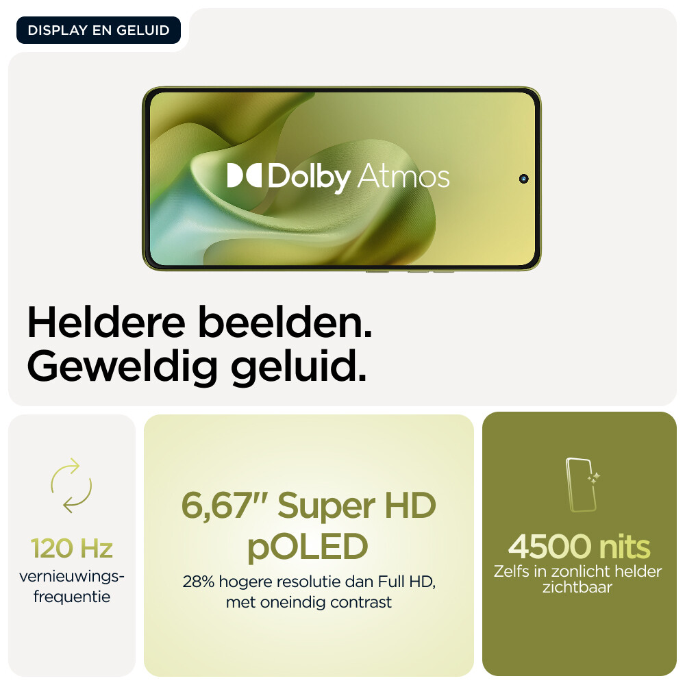 Motorola moto g86 5G 16,9 cm (6.67") Dual SIM Android 15 USB Type-C 8 GB 256 GB 5200 mAh Groen - Afbeelding 7