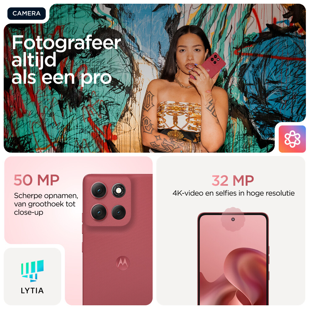 Motorola moto g86 power 5G 16,9 cm (6.67") Dual SIM Android 15 USB Type-C 12 GB 256 GB 6720 mAh Roze - Afbeelding 19