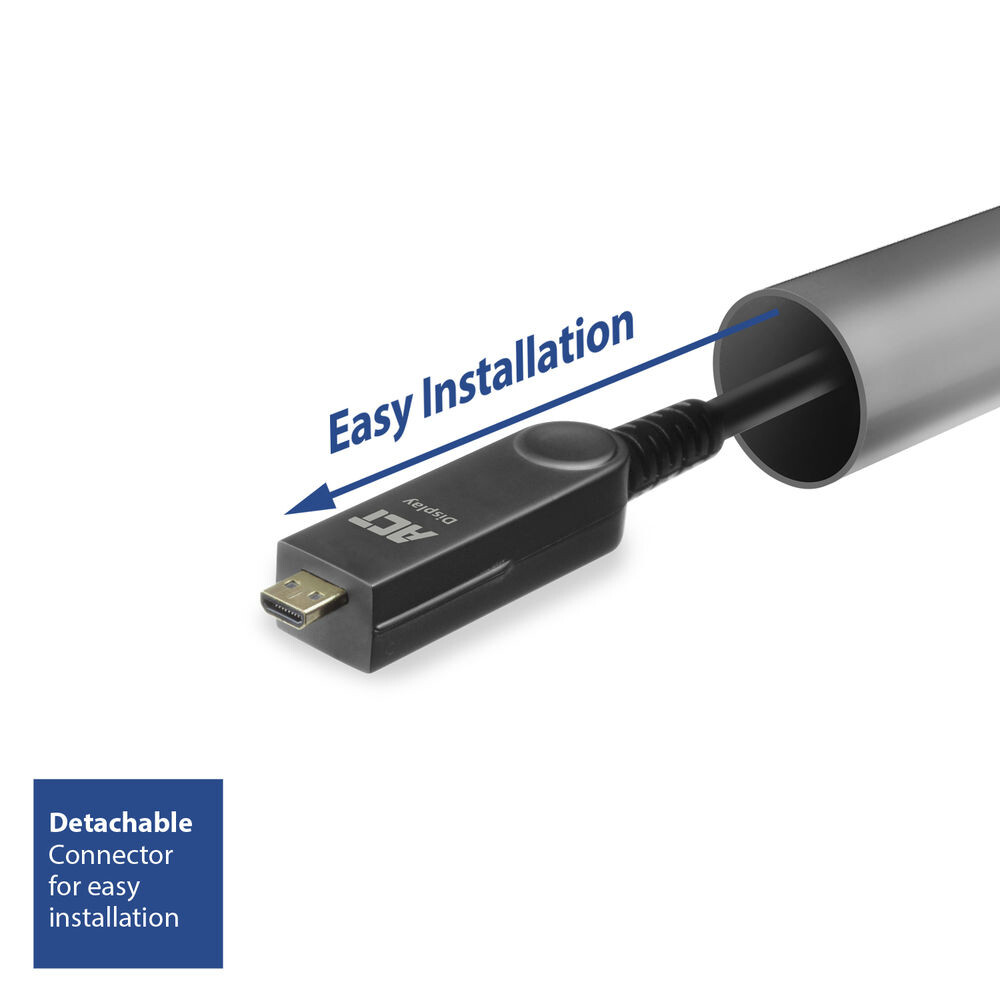 ACT DisplayPort 1.4 Active Optical Cable 8K 15 meter met afneembare connector - Afbeelding 4