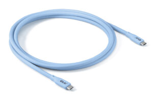 CLUB3D USB C oplaadkabel blauw siliconen & tangle-free