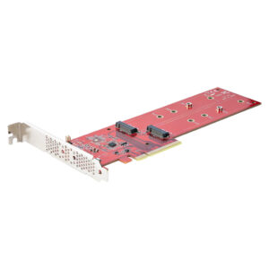 StarTech.com Dual M.2 PCI Express SSD Adapter Kaart, PCIe x8 / x16 naar Dual NVMe of AHCI M.2 SSDs, M2 PCIe Adapter, PCI Express