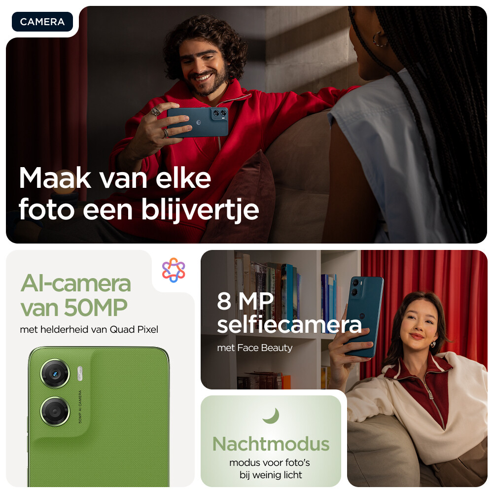 Motorola moto g06 17,5 cm (6.88") Dual SIM Android 15 4G USB Type-C 4 GB 256 GB 5200 mAh Groen - Afbeelding 13