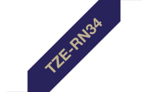 Brother TZE-RN34 labelprinter-tape Goud op navyblauw