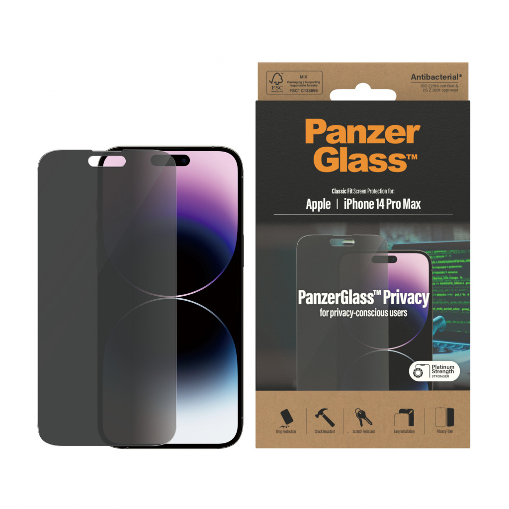 PanzerGlass ® Privacy Screen Protector iPhone 14 Pro Max | Classic Fit Doorzichtige schermbeschermer Apple 1 stuk(s) - Afbeelding 2