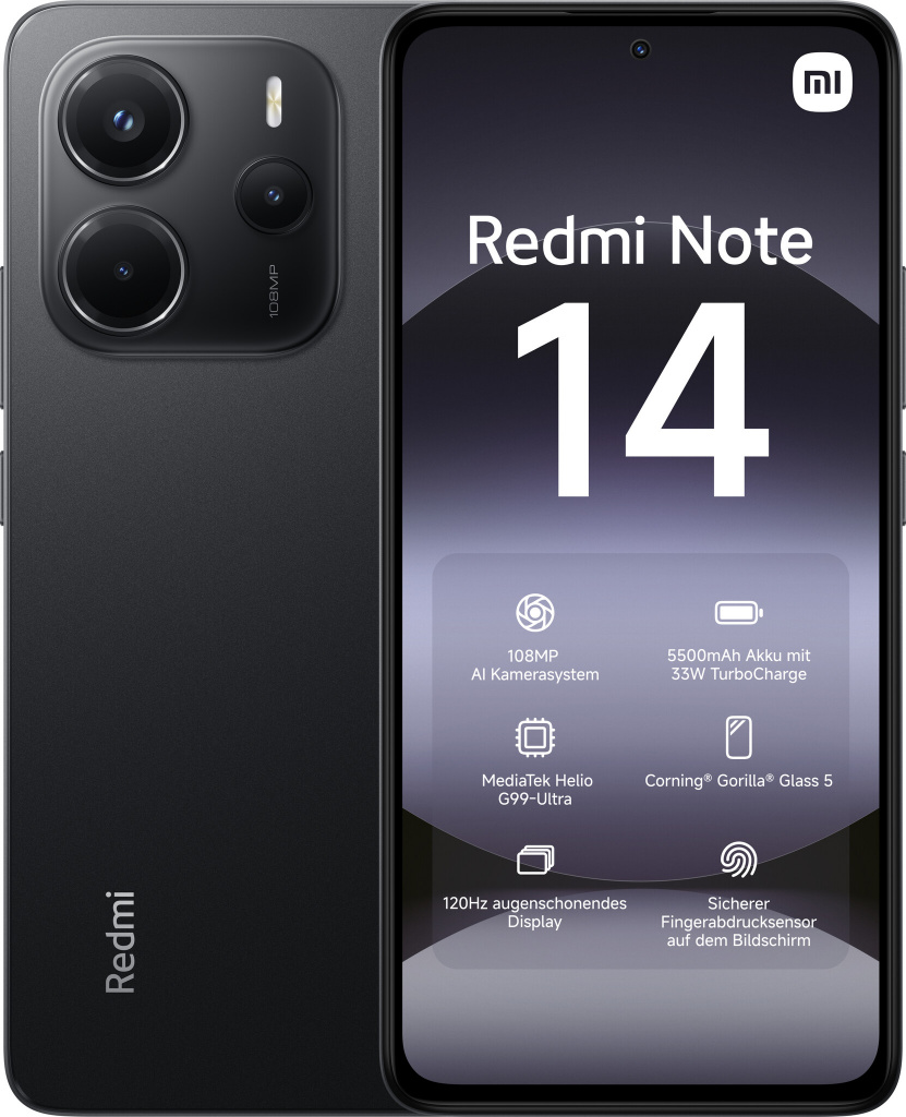 Xiaomi Redmi Note 14 16,9 cm (6.67") Hybride Dual SIM 4G USB Type-C 6 GB 128 GB 5500 mAh Zwart