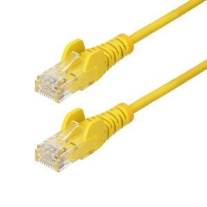 StarTech.com 2,5m Dunne CAT6 Ethernet Kabel, Geel, Snagless, 100W PoE, UTP, LSZH, 28AWG Pure Koperdraad, Slim RJ45 Netwerk Patch