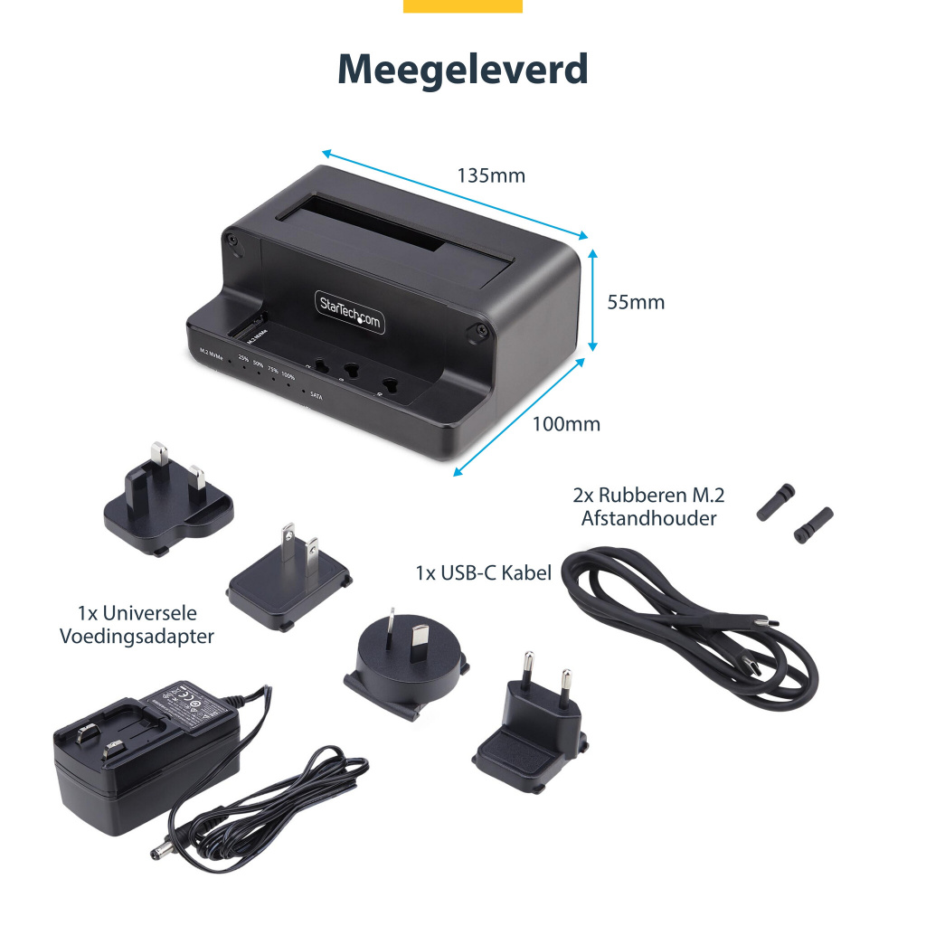 StarTech.com M.2 NVMe naar 2.5"/3.5" SATA Drive Duplicator, Dual Bay Standalone SSD Cloner/Copier en Drive Dock, Bidirectionele - Afbeelding 16