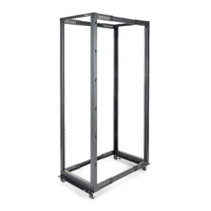 StarTech.com 4-Post 42U Mobiel Open Frame Server Rack, 19" Patchkast met Wielen en 4 Stijlen, Open Serverkast met Verstelbare Di