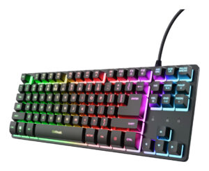Trust GXT 833 Thado TKL toetsenbord Gamen USB AZERTY Belgisch Zwart