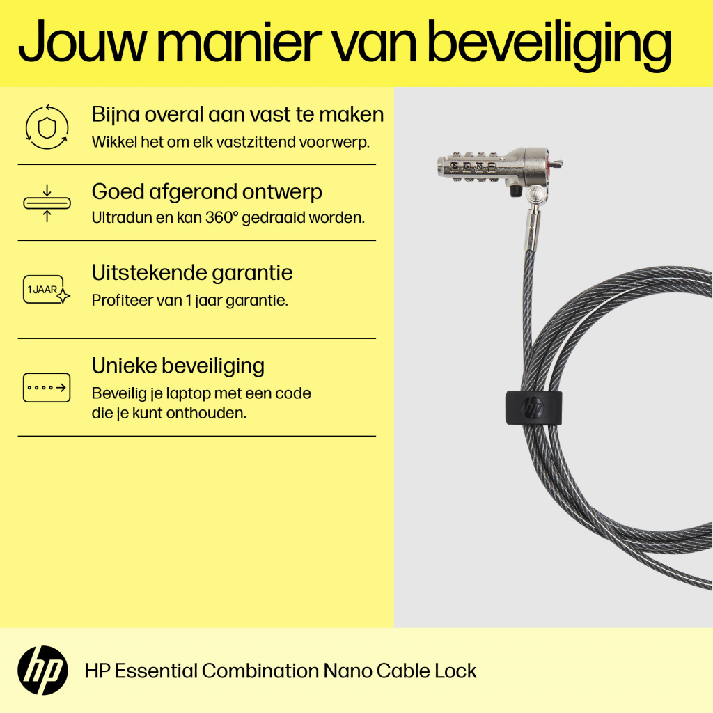 HP Essential nano-combinatiekabelslot - Afbeelding 8