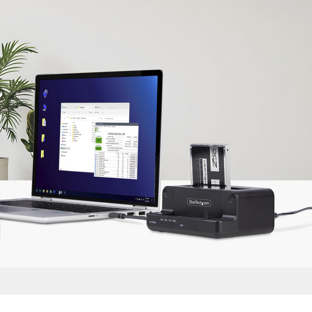 StarTech.com M.2 NVMe naar 2.5"/3.5" SATA Drive Duplicator, Dual Bay Standalone SSD Cloner/Copier en Drive Dock, Bidirectionele - Afbeelding 10