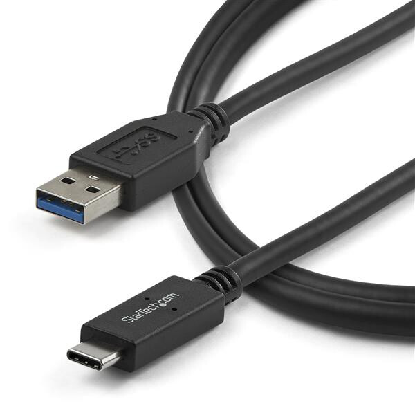 StarTech.com 1m USB-A naar USB-C Laadkabel, USB 10Gbps, Charge & Sync, 3A, USB-IF Gecertificeerd - Zwarte USB Oplaadkabel - Afbeelding 3