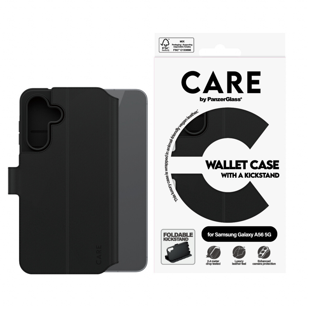 PanzerGlass CARE™ by ® Wallet Case w. Kickstand Samsung Galaxy A56 5G mobiele telefoon behuizingen 17 cm (6.7") Hoes Zwart - Afbeelding 3