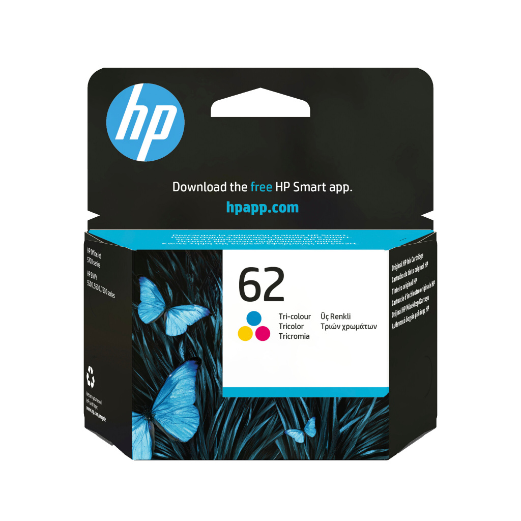 HP 62 originele drie-kleuren inktcartridge