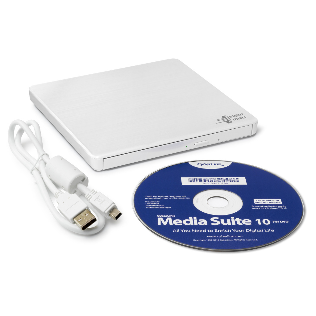 Hitachi-LG Slim Portable DVD-Writer optisch schijfstation DVD±RW Wit - Afbeelding 4