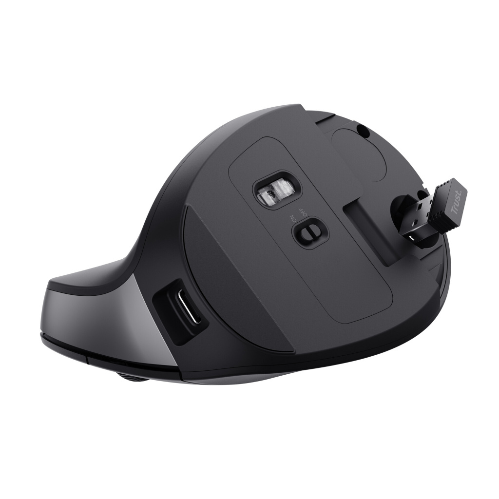 Trust TM-270 Draadloze Verticale Muis - Ergonomische muis – 6 knoppen – 2400 DPI – Business Model - Zwart - Afbeelding 7