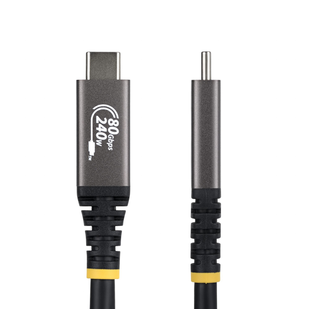 StarTech.com 1m USB4 Kabel, 80Gbps, USB-IF Gecertificeerde USB-C Kabel, 240W PD, 8K 120Hz/4K 240Hz, DP2.1, DP80, Thunderbolt 4 C - Afbeelding 2