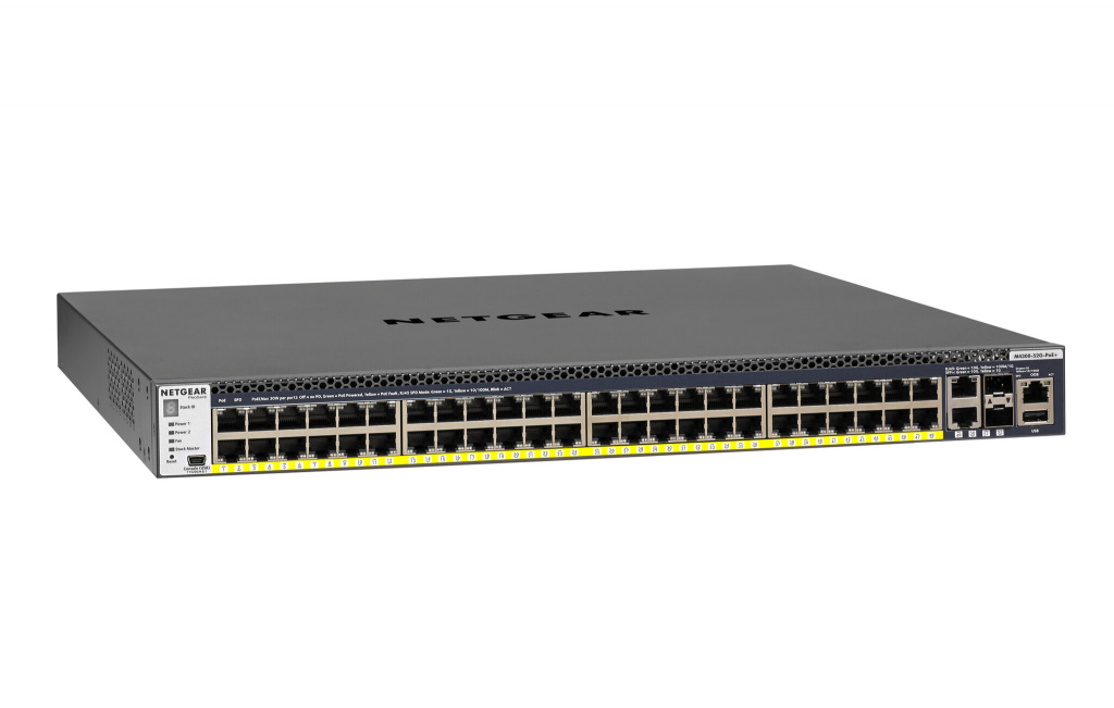 NETGEAR ProSAFE Managed Switch - GSM4352PA - Stackable platform met 48 PoE+ poorten + 2 x SFP+ en 2 x 10GBASE-T poorten (550W PS - Afbeelding 2
