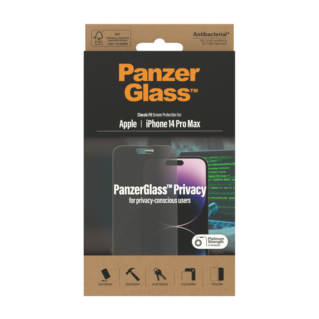 PanzerGlass ® Privacy Screen Protector iPhone 14 Pro Max | Classic Fit Doorzichtige schermbeschermer Apple 1 stuk(s) - Afbeelding 3