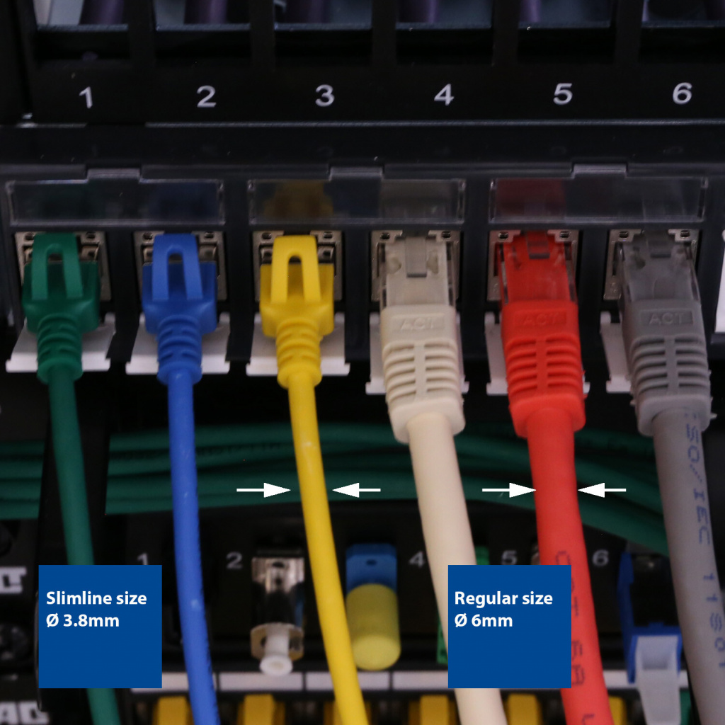 ACT Rode 1 meter LSZH U/FTP CAT6A datacenter slimline patchkabel snagless met RJ45 connectoren - Afbeelding 8