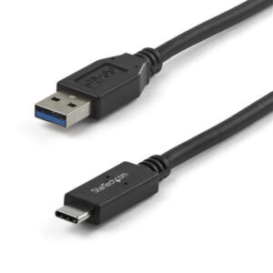 StarTech.com 1m USB-A naar USB-C Laadkabel, USB 10Gbps, Charge & Sync, 3A, USB-IF Gecertificeerd - Zwarte USB Oplaadkabel