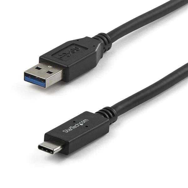 StarTech.com 1m USB-A naar USB-C Laadkabel, USB 10Gbps, Charge & Sync, 3A, USB-IF Gecertificeerd - Zwarte USB Oplaadkabel