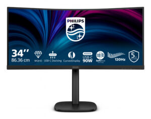 Philips 3000 series 34B2U3600C/00 computer monitor 86,4 cm (34") 3440 x 1440 Pixels Wide Quad HD LCD Zwart