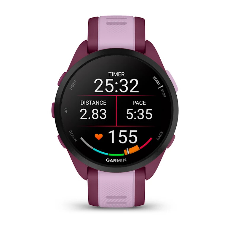 Garmin Forerunner 165 Music 3,05 cm (1.2") AMOLED 43 mm Digitaal 390 x 390 Pixels Touchscreen Paars GPS - Afbeelding 2