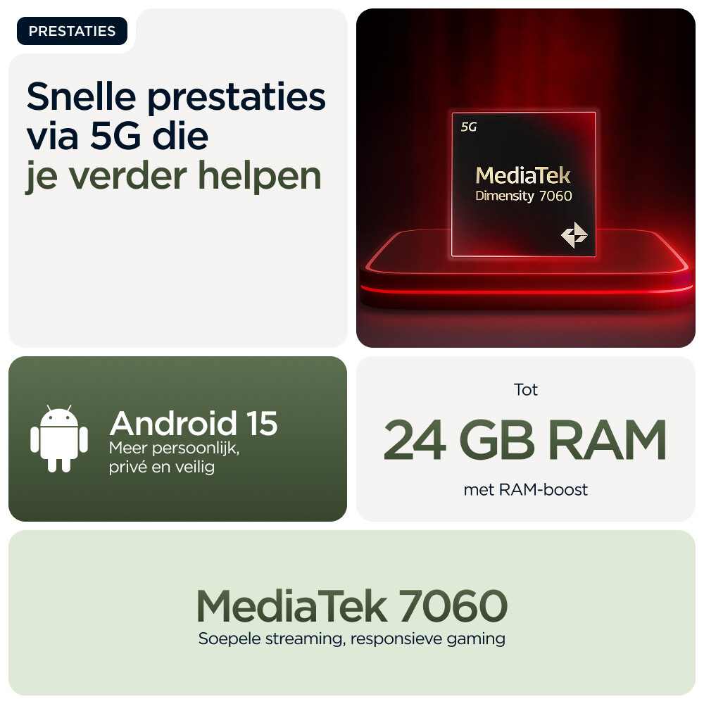 Motorola moto g56 5G 17,1 cm (6.72") Hybride Dual SIM Android 15 USB Type-C 8 GB 256 GB 5200 mAh Groen - Afbeelding 17