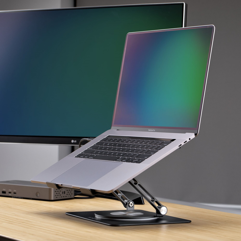 StarTech.com Draaibare Laptopstandaard, 360 Roterende Laptophouder voor Computer, Verhoogd plateau met Verstelbare Kanteling, Ma - Afbeelding 8