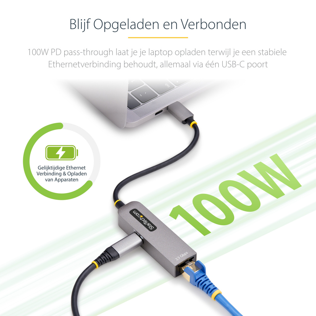 StarTech.com USB-C naar Ethernet Adapter, NIC, 100W PD Pass-Through, USB 3.0 Type-C 1Gbps Multi Speed Netwerk Adapter, Gigabit E - Afbeelding 10