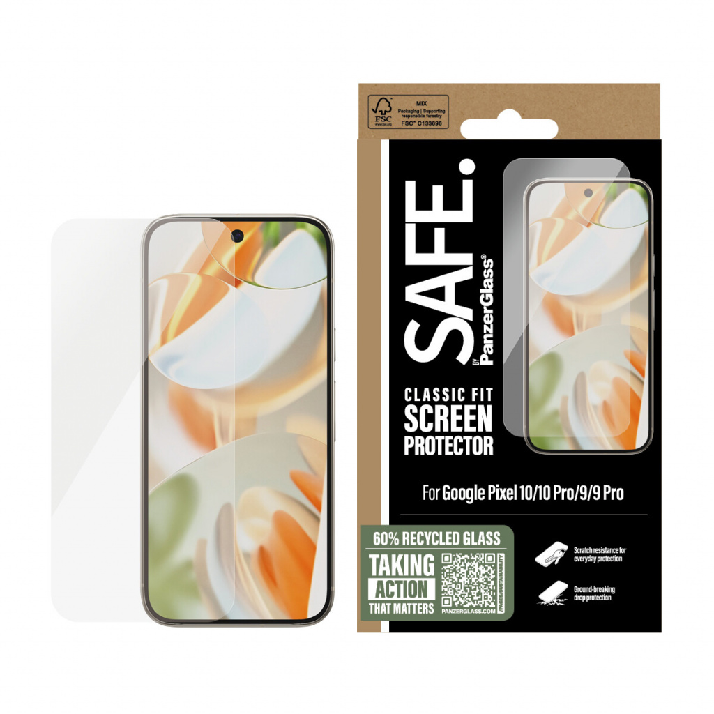 PanzerGlass SAFE. by ® Screen Protector Google Pixel 10 | 10 Pro | 9 | 9 Pro | Classic Fit Doorzichtige schermbeschermer 1 stuk( - Afbeelding 2