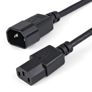 StarTech.com 1m Stroom Verlengkabel, C14 naar C13 Voedingskabel, 10A 125V, 18AWG, Computer Stroomkabel, IEC-320-C14 naar IEC-320