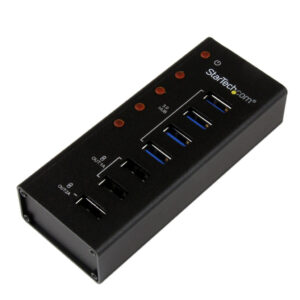 StarTech.com 4-poorts gevoede USB 3.0 hub met 3 speciale USB-laadpoorten (2 x 1 A & 1 x 2 A) - 5Gbps - op de wand monteerbare me