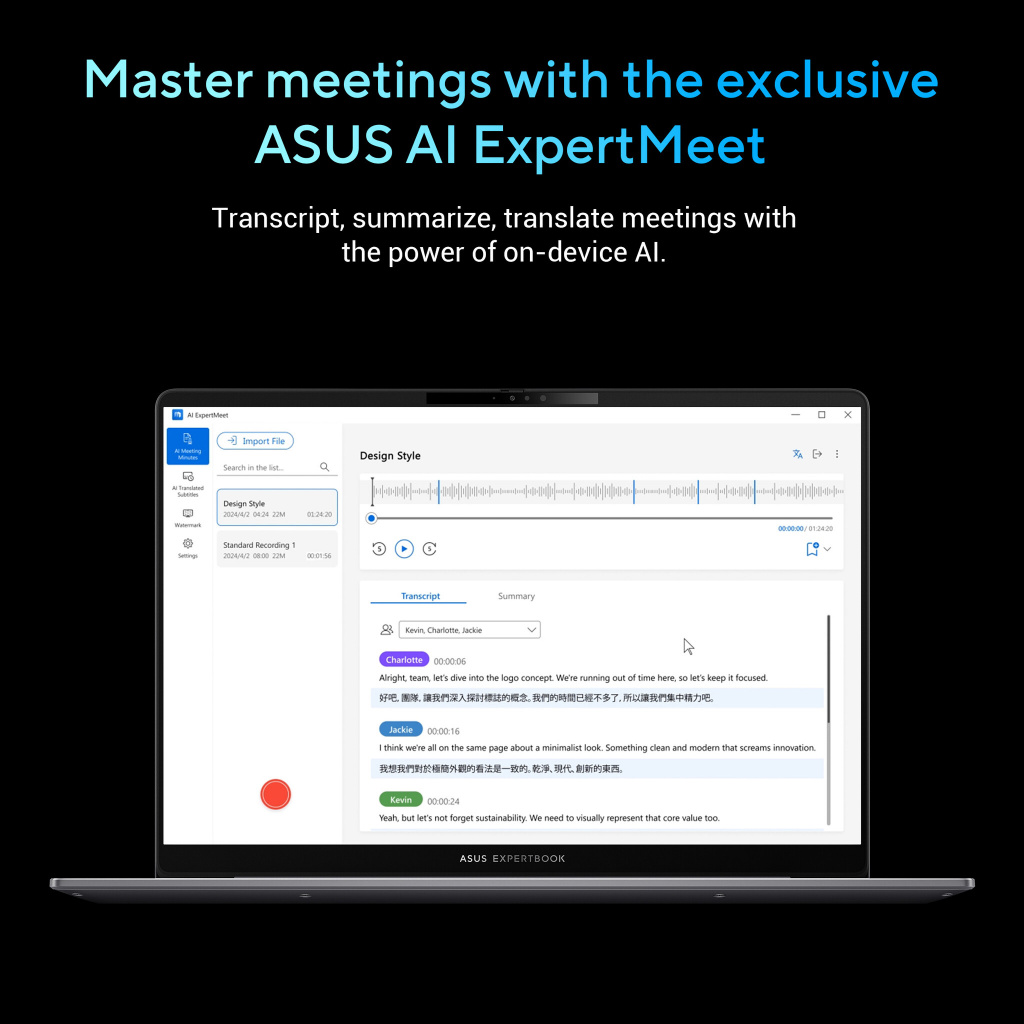 ASUS ExpertBook P5 P5405CSA-NZ0195X Intel Core Ultra 7 258V Laptop 35,6 cm (14") WQXGA 32 GB LPDDR5x-SDRAM 1 TB SSD Wi-Fi 6E (80 - Afbeelding 14