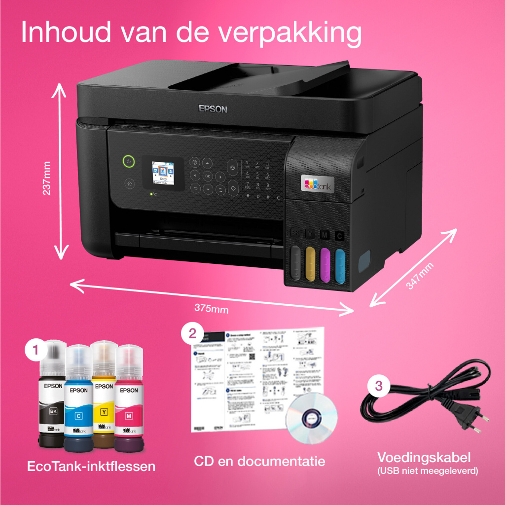 Epson EcoTank ET-4800 A4 multifunctionele Wi-Fi-printer met inkttank, inclusief tot 3 jaar inkt - Afbeelding 16