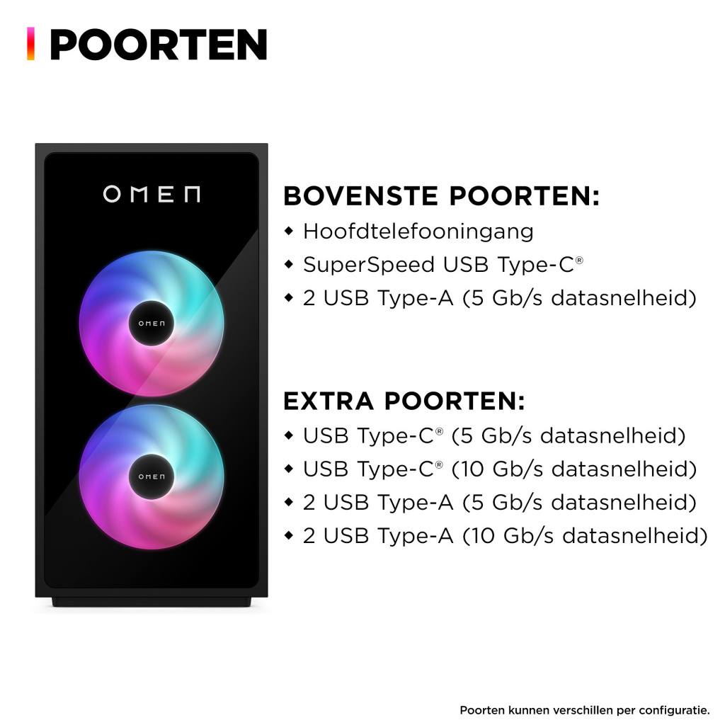 HP OMEN 35L Gaming Desktop GT16-0236nd PC Intel Core Ultra 7 265K 32 GB DDR5-SDRAM 2 TB SSD NVIDIA GeForce RTX 5070 Ti Windows 1 - Afbeelding 9