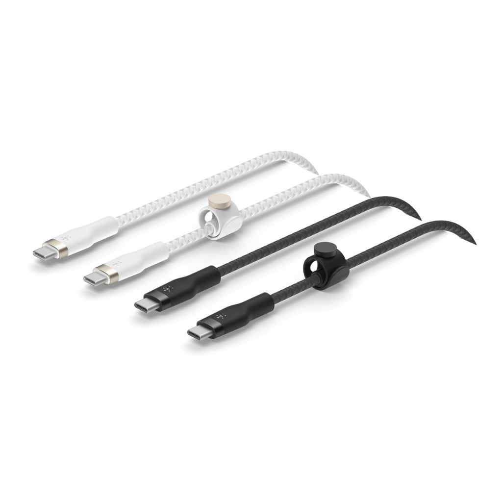 Belkin BoostCharge Pro Flex USB-kabel USB 2.0 1 m USB C Zwart, Wit