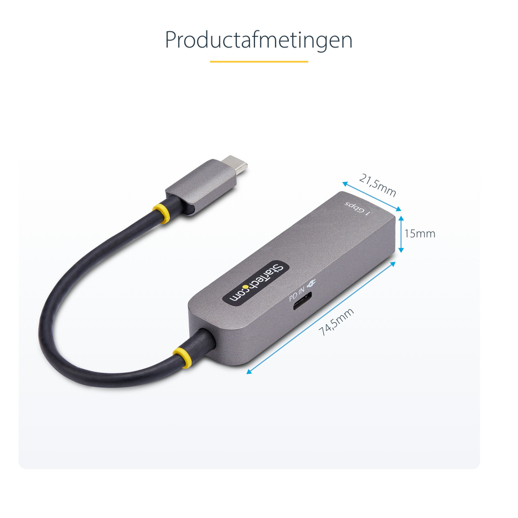 StarTech.com USB-C naar Ethernet Adapter, NIC, 100W PD Pass-Through, USB 3.0 Type-C 1Gbps Multi Speed Netwerk Adapter, Gigabit E - Afbeelding 12