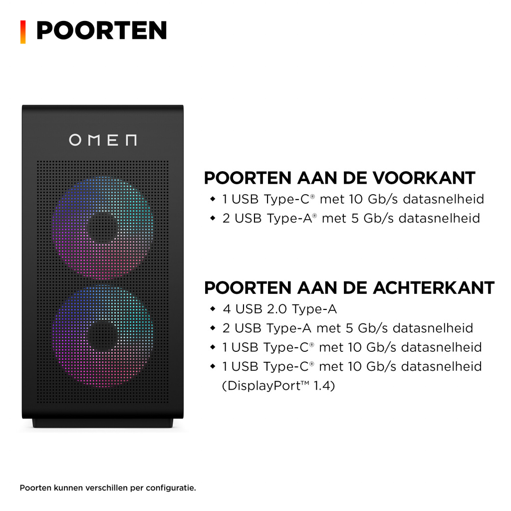 HP OMEN 35L GT16-1052nd AMD Ryzen 5 9600 16GB DDR5 1TB PCIe NVMe SSD RTX 5060 8GB W11H AMD Ryzen™ 5 DDR5-SDRAM NVIDIA GeForce RT - Afbeelding 4