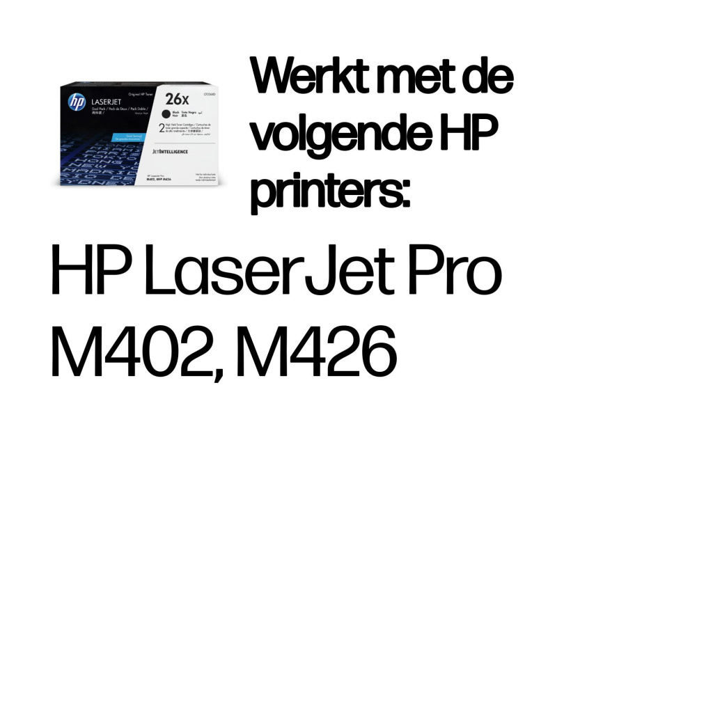 HP 26X originele high-capacity zwarte LaserJet tonercartridges, 2-pack - Afbeelding 2