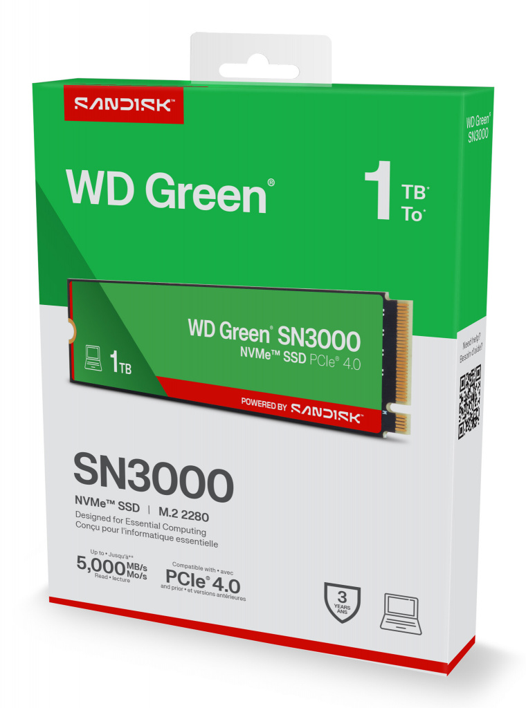 SanDisk Green WD SN3000 NVMe 1 TB M.2 PCI Express 4.0 QLC 3D NAND - Afbeelding 6