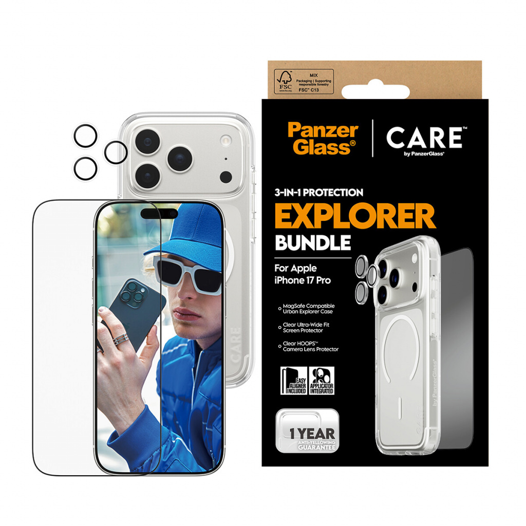 PanzerGlass ® | CARE by ® 3-in-1 Flagship Explorer Bundle iPhone 17 Pro Doorzichtige schermbeschermer Apple 1 stuk(s) - Afbeelding 3