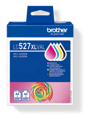 Brother LC527XLVAL inktcartridge 4 stuk(s) Origineel Hoog (XL) rendement Zwart, Cyaan, Magenta, Geel