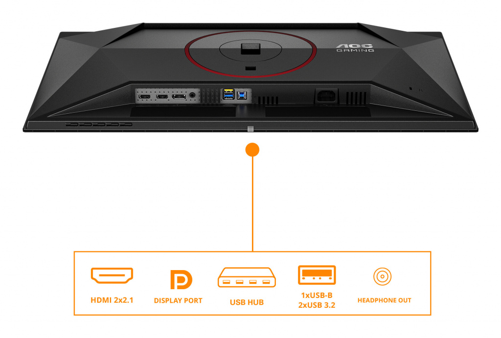 AOC G4 Q27G4ZDR computer monitor 67,3 cm (26.5") 2560 x 1440 Pixels Quad HD QD-OLED Zwart, Rood - Afbeelding 4