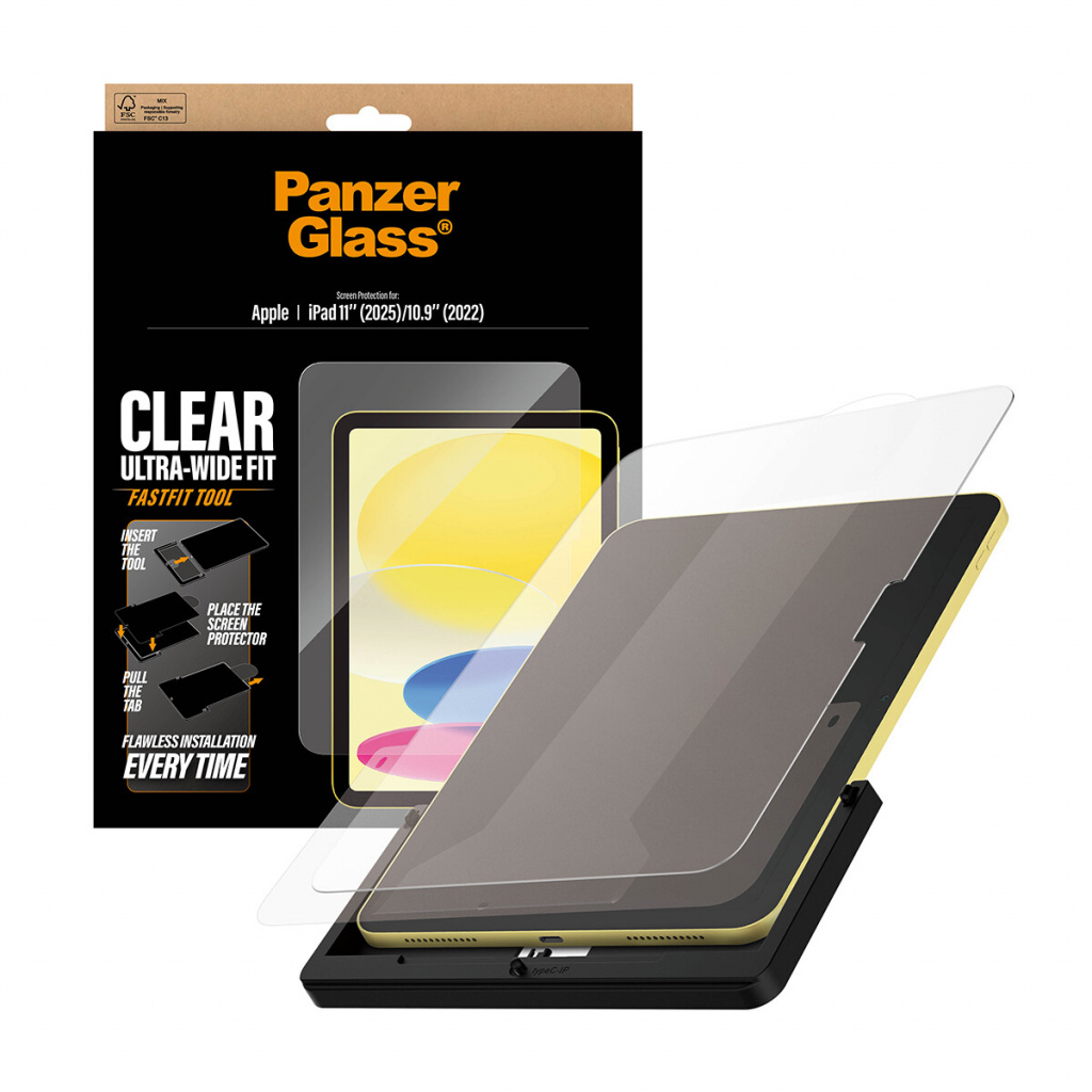 PanzerGlass ® Screen Protector iPad 11" (2025) | 10.9" (2022) | Ultra-Wide Fit w. Fastfit tool Doorzichtige schermbeschermer App - Afbeelding 5