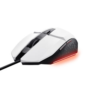 Trust GXT 109W Felox Gaming Muis - Bedrade gamingmuis – 6 programmeerbare knoppen – 6400 DPI – Wit