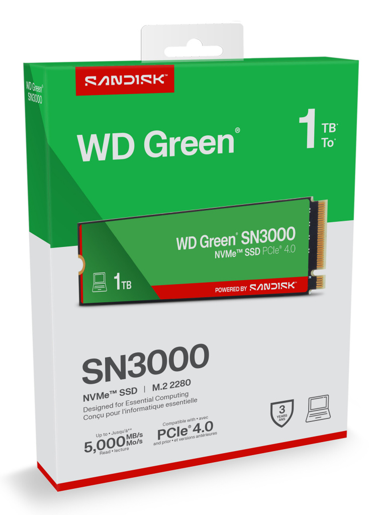 SanDisk Green WD SN3000 NVMe 1 TB M.2 PCI Express 4.0 QLC 3D NAND - Afbeelding 5