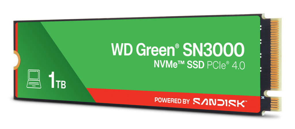 SanDisk Green WD SN3000 NVMe 1 TB M.2 PCI Express 4.0 QLC 3D NAND - Afbeelding 2