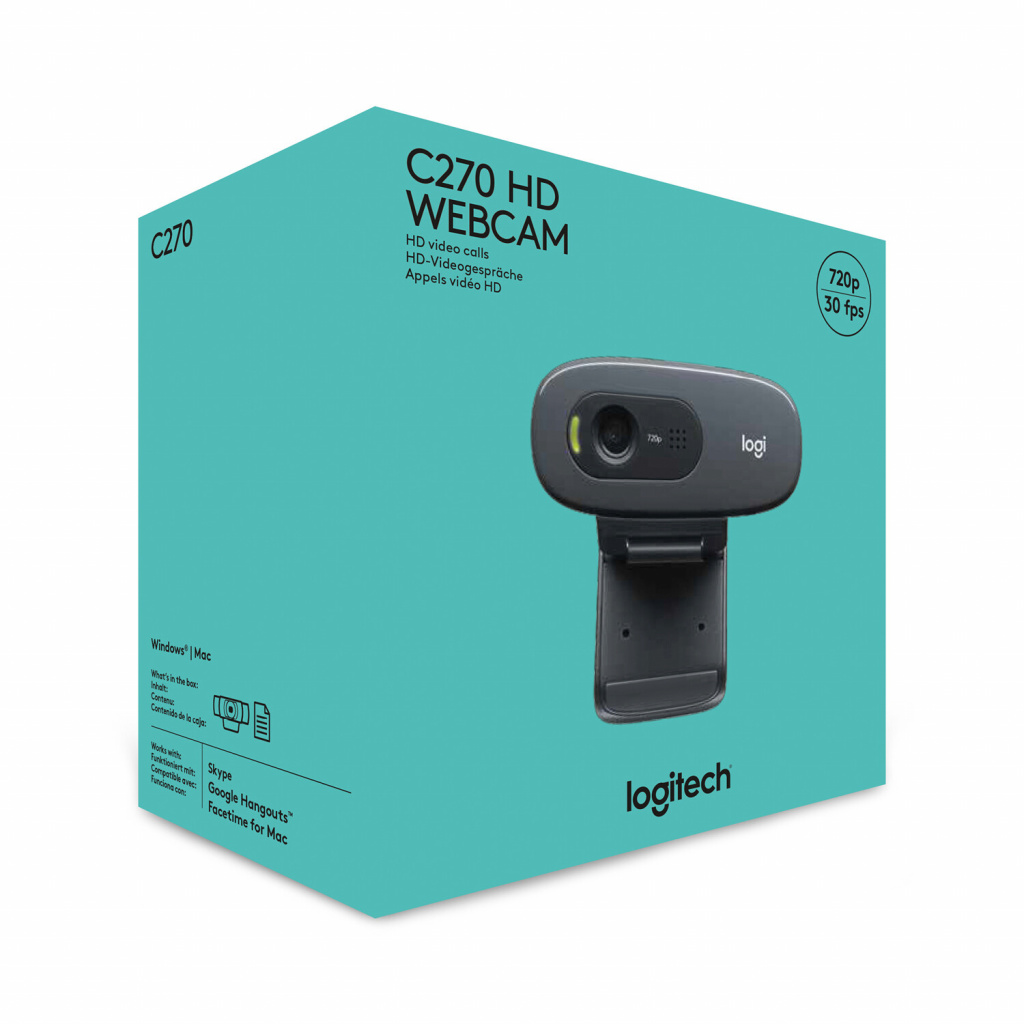 Logitech C270 HD webcam 3 MP 1280 x 720 Pixels USB Grijs, Donkergrijs - Afbeelding 7